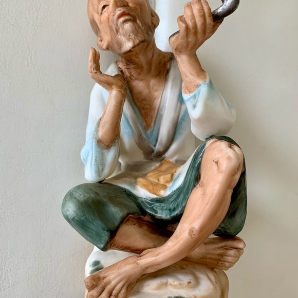 Vintage Pair Hand Painted Porcelain Asian Figurines - Picture 11 of 13